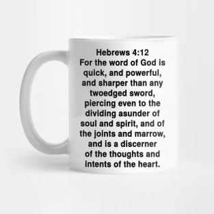 Hebrews 4:12  King James Version (KJV) Bible Verse Typography Mug